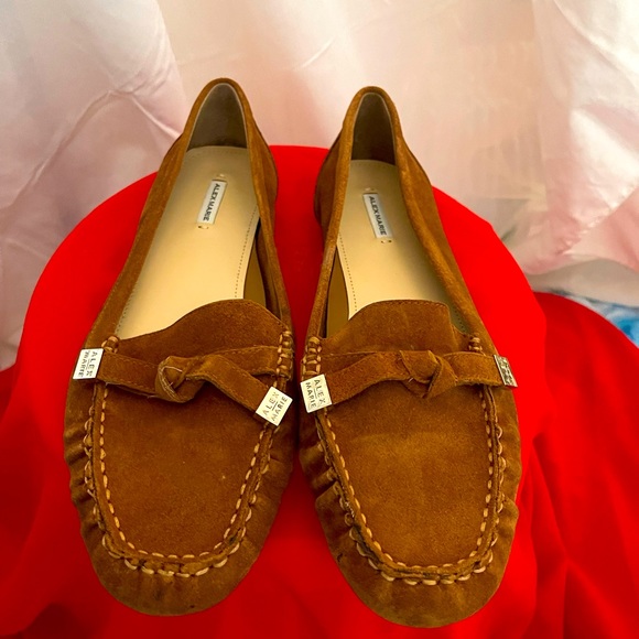 Alex Marie Shoes - Alex Marie Brown Suede Slip-On Cushioned Loafer Moccasins Size 9W